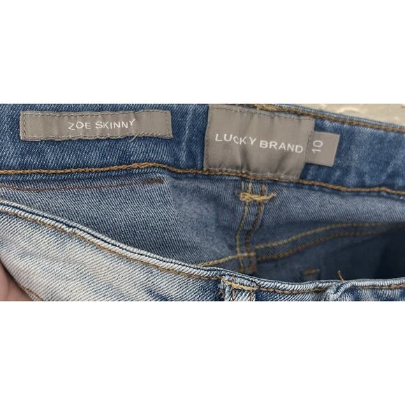 Lucky Brand | Zoe Skinny Jeans Girls Size 10 Light Wash Distressed - Picture 7 of 8